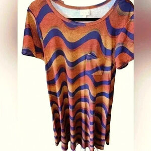 Lularoe medium rust & navy Carly address EUC. ex-retailer private stash. Worn 2x